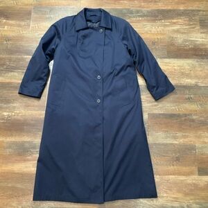 Saxton Hall Navy Blue Trench Coat Size 12